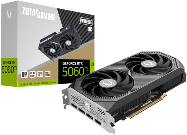 Placa De Video Zotac Rtx5060 Ti 8gb Twin Edge Oc Gddr7 3xdisplayport 1xhdmi - Requiere Alimentacion Conector 1x8pines