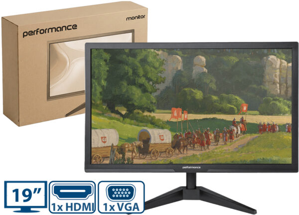 Monitor Performance 19 Vga Hdmi 1440x900 Pf185r Incluye Cable Hdmi Y Cable De Alimentacion - Testeados