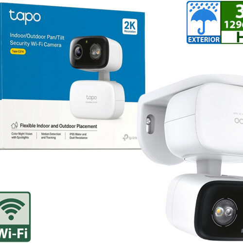 Camara IP TP-LINK Tapo C216 2304X1296 2K 3MP H264 WIFI Vision Nocturna Color Smart Ia Detecta Movimiento Personas Manipulacion Camara IP65 Soporta Microsd Hasta 512GB - Exterior - App Tapo