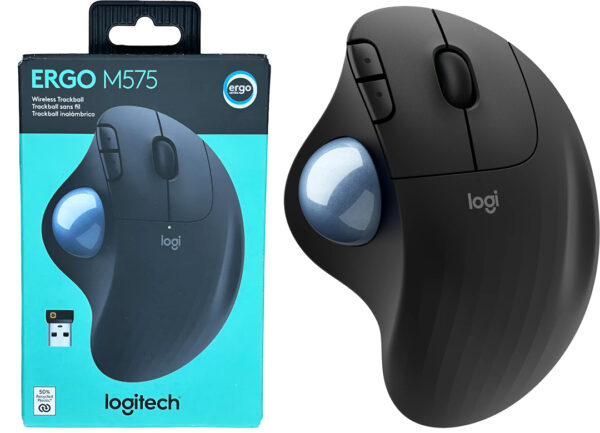 Trackball Logitech Ergo M575 M575S 440DPI 8 Botones Ergonomico Bluetooth Usa 1 Pila Aa Incluida Negro