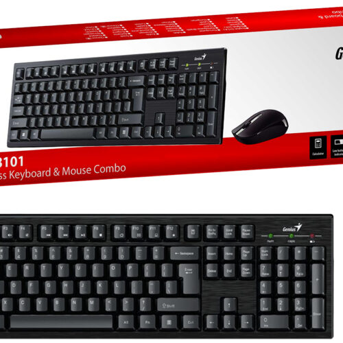 Kit Teclado + Mouse Genius KM-8101 Multimedia Usa Pilas Aa Incluidas Inalambrico Negro