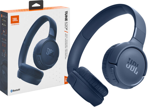 Auricular Vincha Jbl Tune T520 520BT Manos Libres Control Volumen Bluetooth 5.3 Carga Por Cable Tipo C Azul Original