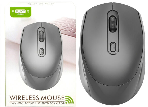 Mouse Jng Babk 2 En 1 Bluetooth + 2.4GHZ Inalambrico Hasta 1200DPI Bateria Interna Recargable Incluye Cable USB Tipo C A USB Negro