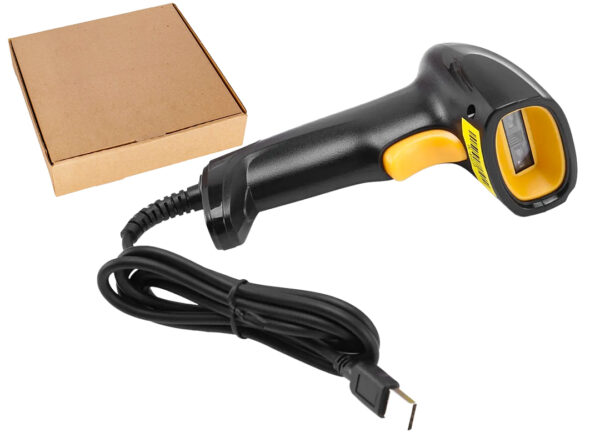 Lector De Codigo De Barras Ruyi RY-2003S 1D 2D Laser Codigo De Barra + QR Cable USB 2.0 1.4MTS Sin Pie Sin Base En Caja Marron