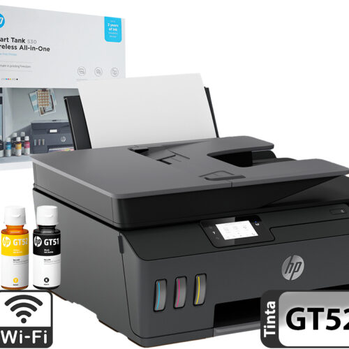 Impresora Hp Smart Tank 530 Multifuncion Adf WIFI Usa Tinta GT53 Negra GT52 Color Incluye Cable De Alimentacion No Incluye Cable USB