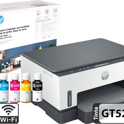 Impresora Hp Smart Tank 720 Multifuncion WIFI Usa Tinta GT53 Negra GT52 Color Incluye Cable De Alimentacion No Incluye Cable USB