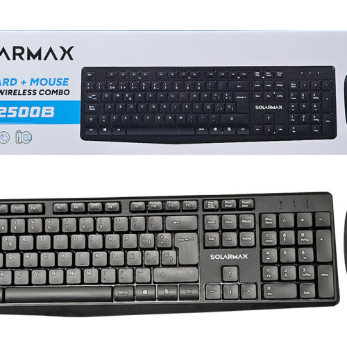 Kit Teclado + Mouse Solarmax KBC2500B 2.4GHZ Teclado 104 Teclas Lleva 1XAAA Mouse 1000DPI 1XAA No Incluidas Inalambrico