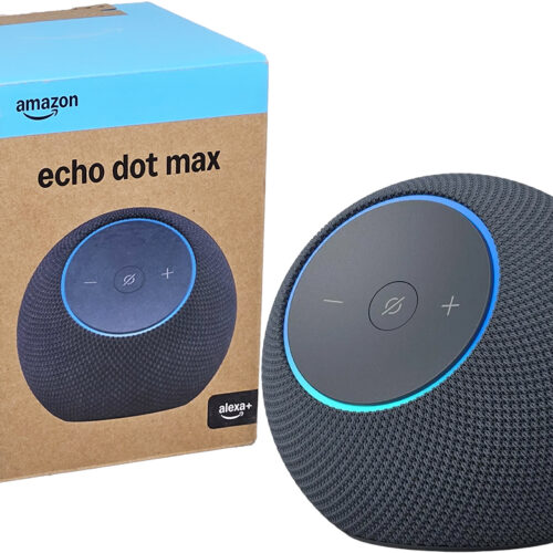 Parlante Amazon Echo Dot Max Chip AZ3 WIFI 6E Bluetooth 5.3 Incluye Cargador 18V 1.3A 22W Patas Rectas Graphite Grafito