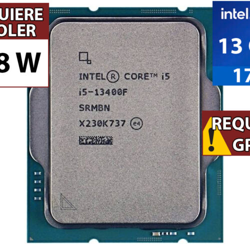 Procesador Intel Raptor Lake I5-13400F 4.6GHZ 6 Nucleos 16 Hilos 4 E-CORES 20MB Socket 1700 13 Generacion No Trae Cooler No Trae Video Integrado - Outlet - Usado - OEM - Sin Caja Ni Cooler Ventilador