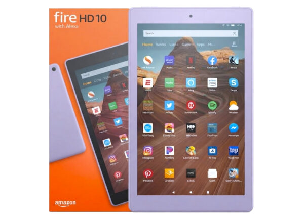 Tablet 10.1 Amazon Kindle Fire HD 10 13TH Gen Octacore 2GHZ 3GB 32GB WIFI Dual Band Alexa 1920X1200 Expandible Microsd Hasta 512 Incluye Cargador - Violeta Lila - AD-SUPPORTED Screensavers