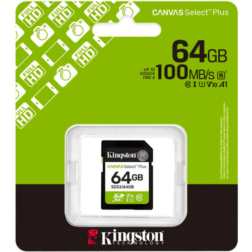 SD 64GB Clase 10 Kingston 100MB U1 V10 A1