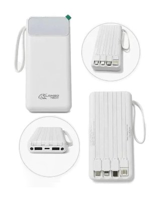 Power Bank 4 en 1 25000 mAh Carga Rápida con Cables Incorporados