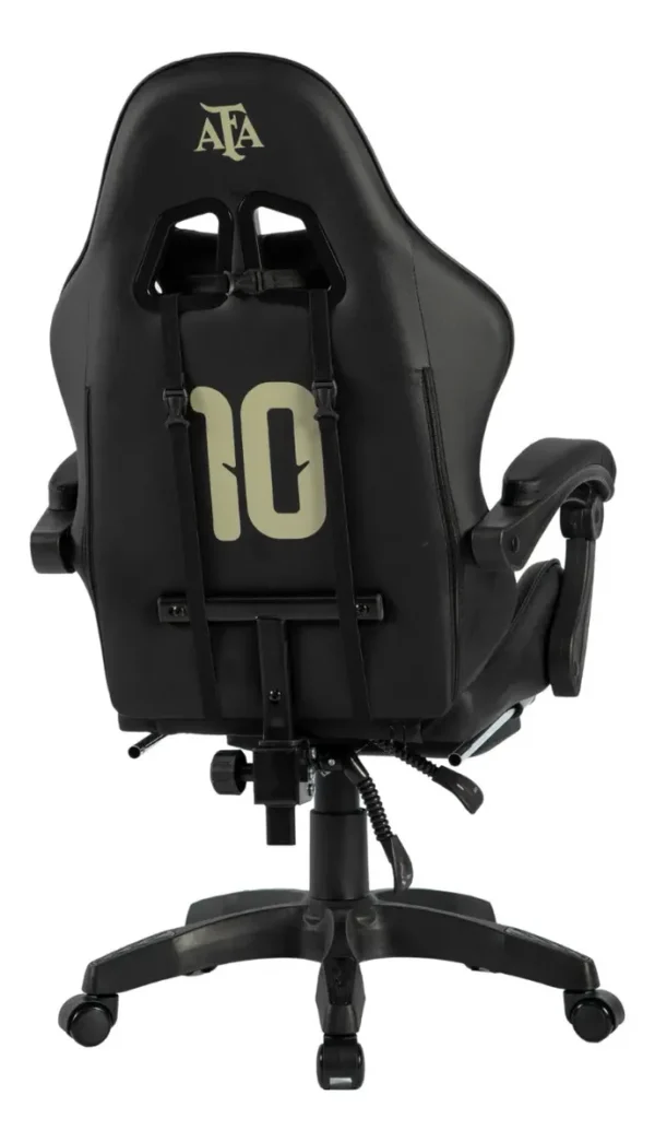 Silla Gamer Afa Selección Argentina Número 10 Con Apoyapiés Negro Cuero Sintético