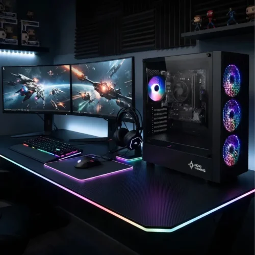 Gabinete Gamer RGB Noxi Hika Black X 4 Coolers RGB | Vidrio Templado | ATX