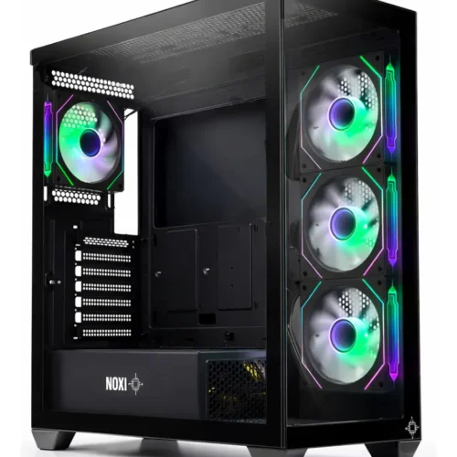 Gabinete Gamer Noxi Kuma Negro | Vidrio Templado | 4 Fans Argb | Atx