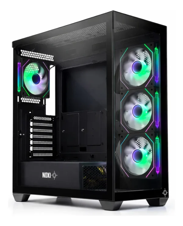 Gabinete Gamer Noxi Kuma Negro | Vidrio Templado | 4 Fans Argb | Atx