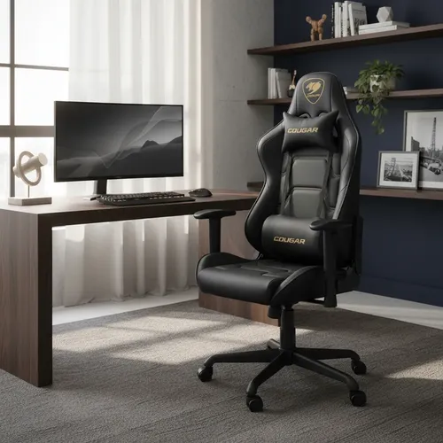 Silla Ergonómica Cougar Armor Elite Royal Cuero Sintético Dorado Oscuro Cuero Sintético