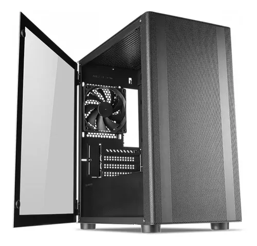 Gabinete Tecware Flatline Mesh Frontal Con 4 Coolers 120mm ! Color Negro