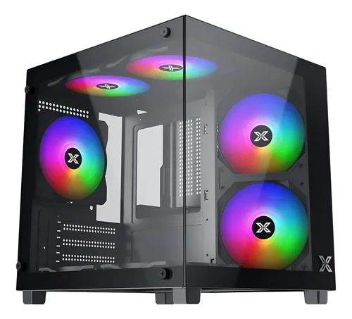 Gabinete Gamer Xigmatek Aqua Nano Ii Arctic M-atx 7 X Fan Negro