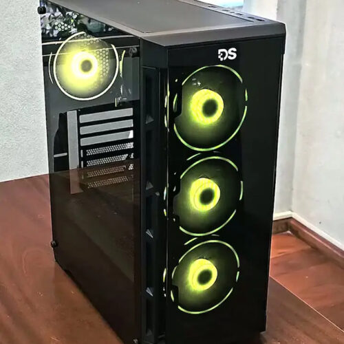 Gabinete Gamer D·S S08L Full Tower Negro con Vidrio Templado y 4 Ventiladores ARGB