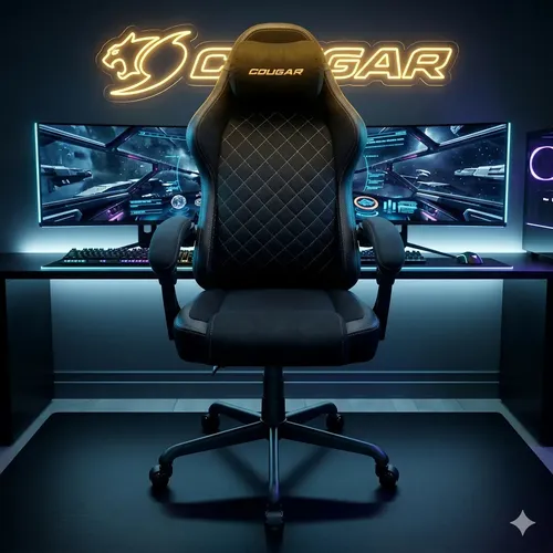 Silla Gamer Cougar Fusion Ex Respaldo Reclinable Tela Negro Tela